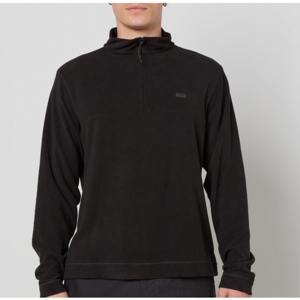 RAINS Men's Quarter Zip Fleece Black Size Large